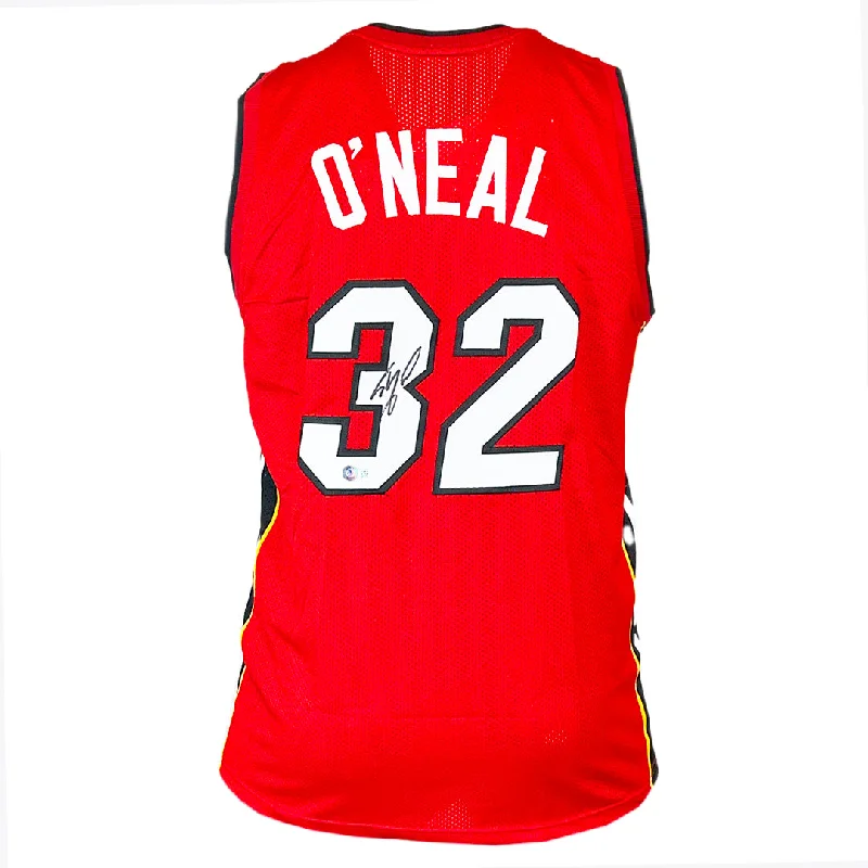 Shaquille O'Neal Signed Miami Red Diesel Basketball Jersey (Beckett)