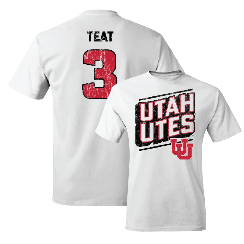 Men's Basketball White Slant Tee  - Jayden Teat