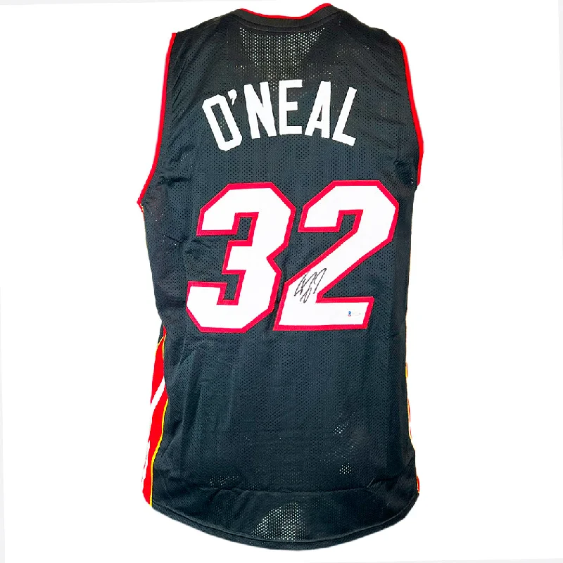 Shaquille O'Neal Signed Miami Black Basketball Jersey (Beckett)