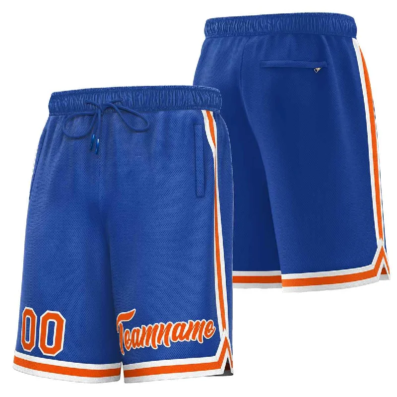 Custom Royal Orange-White Sport Basketball Shorts