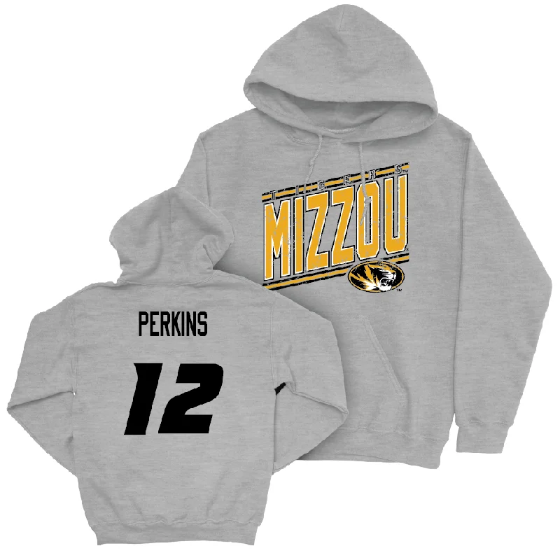 Sport Grey Men's Basketball Vintage Hoodie  - Tony Perkins