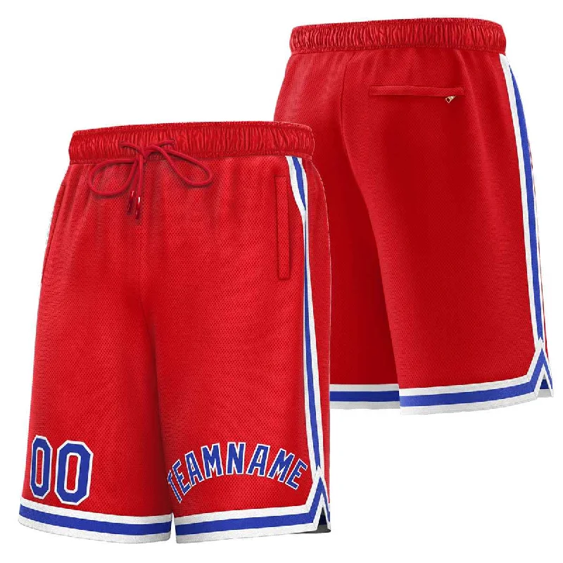 Custom Red Royal-White Sport Basketball Shorts