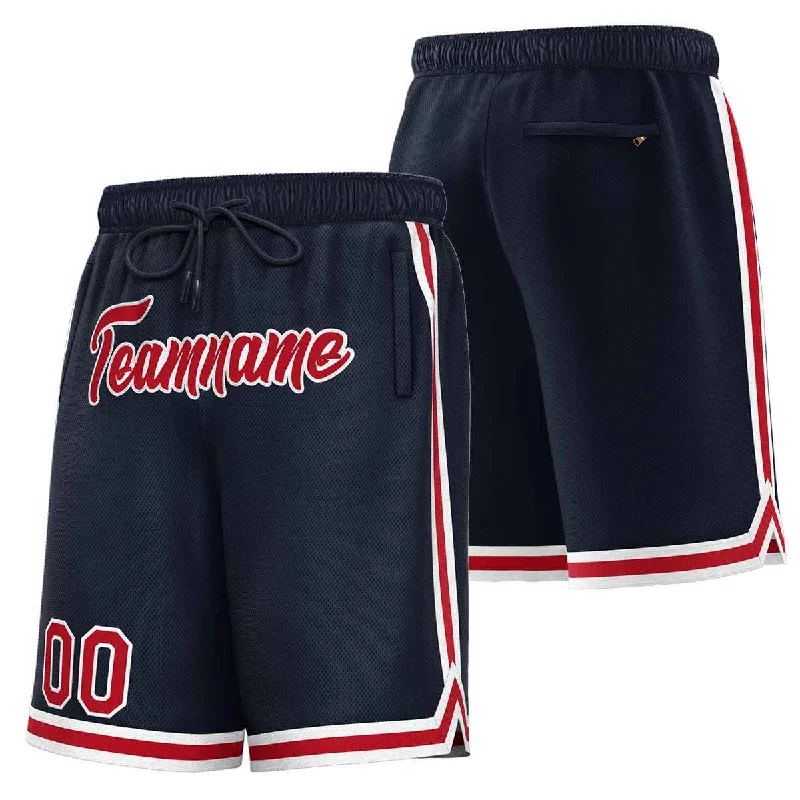 Custom Navy Maroon-White Sport Basketball Shorts