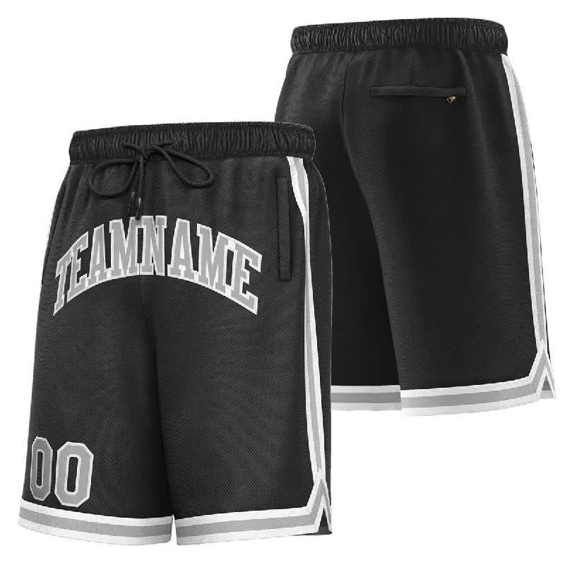 Custom Black Gray-White Sport Basketball Shorts