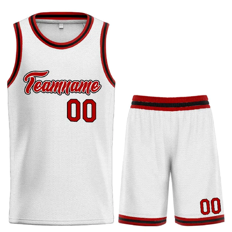 Custom White Maroon-Black Heal Sports Uniform Classic Sets Basketball Jersey