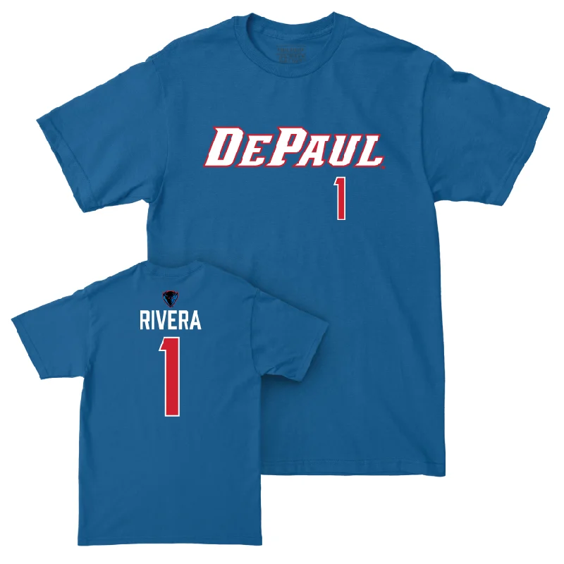 DePaul Men's Basketball Royal Sideline Tee - Isaiah Rivera | #1