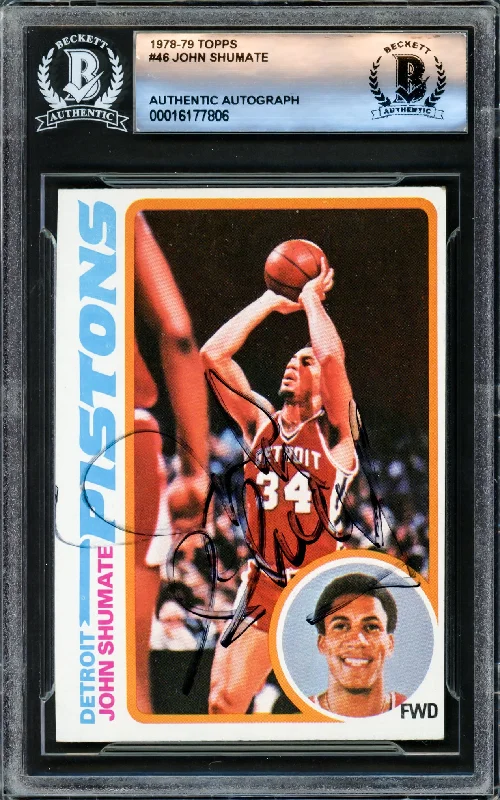 John Shumate Autographed 1978 Topps Card #46 Detroit Pistons Beckett BAS #16177806