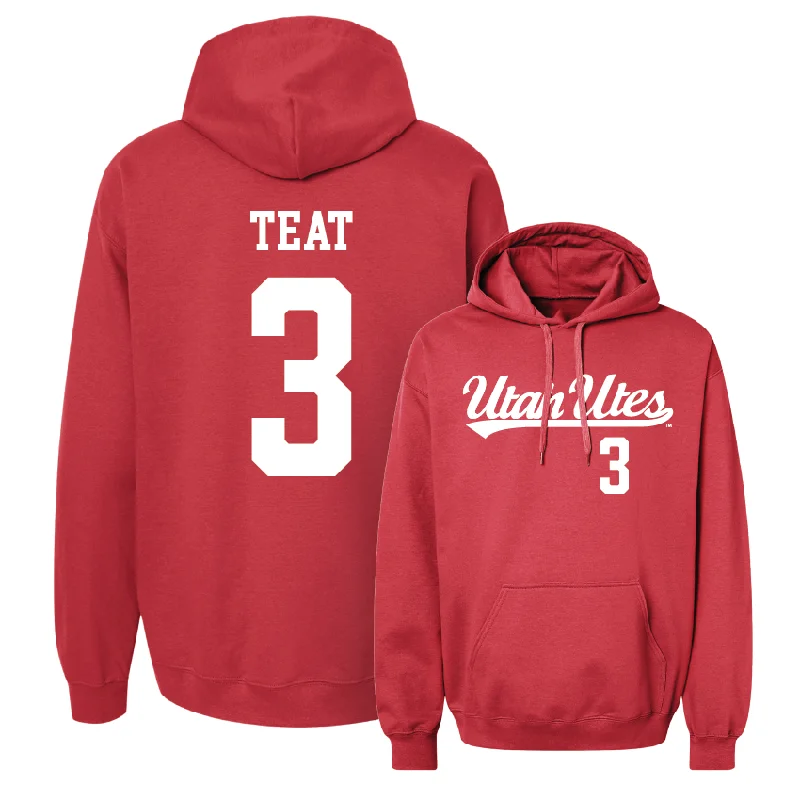 Red Men's Basketball Script Hoodie  - Jayden Teat