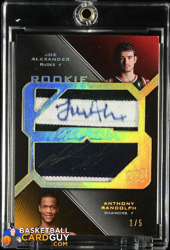 Anthony Randolph/Joe Alexander 2008-09 UD Black Rookie Signed Jersey Pieces Dual Gold #DJRRA #/5