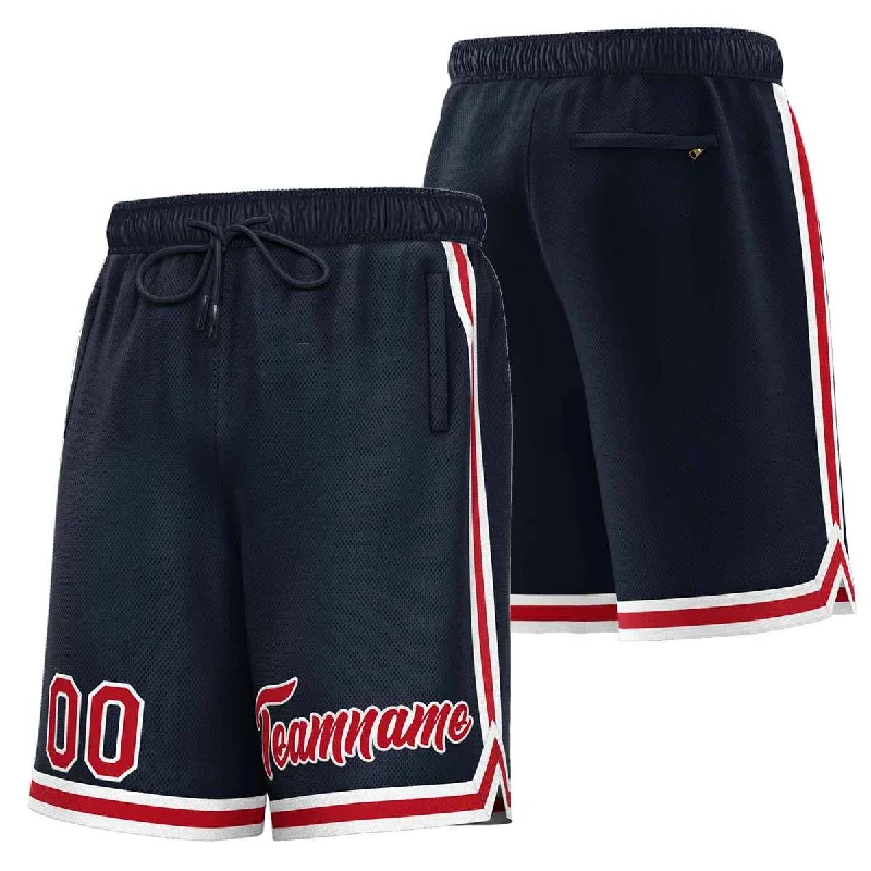 Custom Navy Maroon-White Sport Basketball Shorts