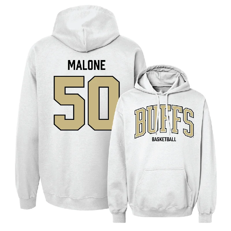 Men's Basketball White Arch Hoodie  - Elijah Malone