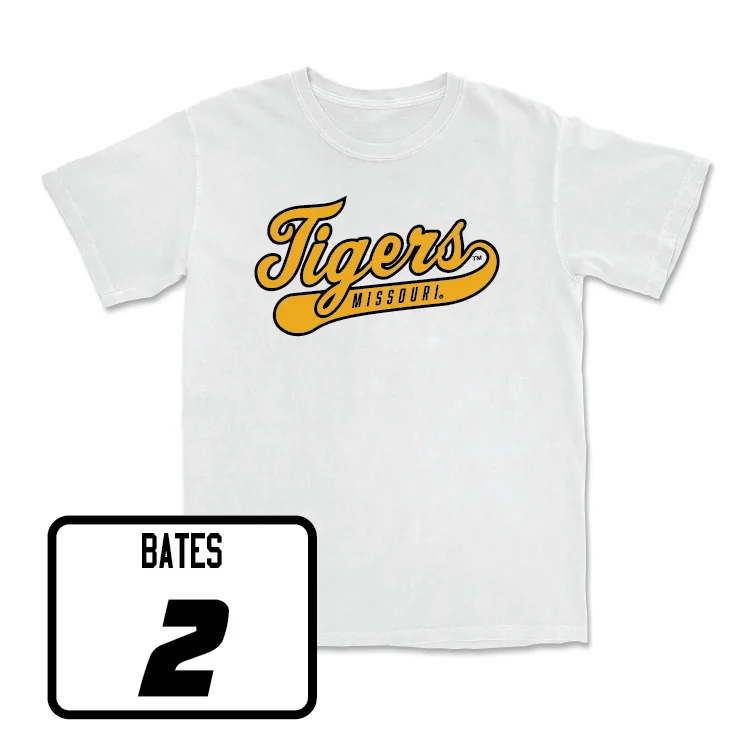 Men's Basketball White Script Comfort Colors Tee - Tamar Bates