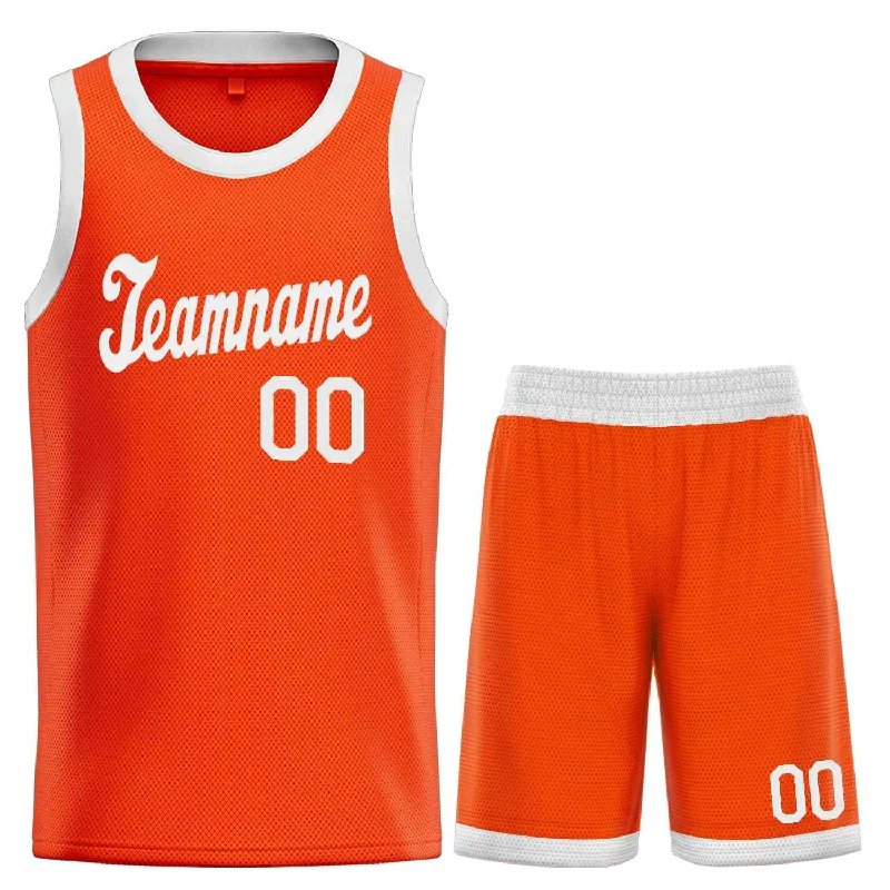 Custom Orange White Classic Sets Sports Uniform Basketball Jersey