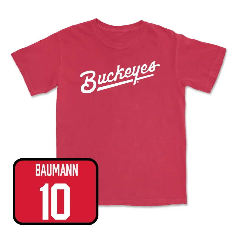 Red Men's Basketball Script Tee - Colby Baumann