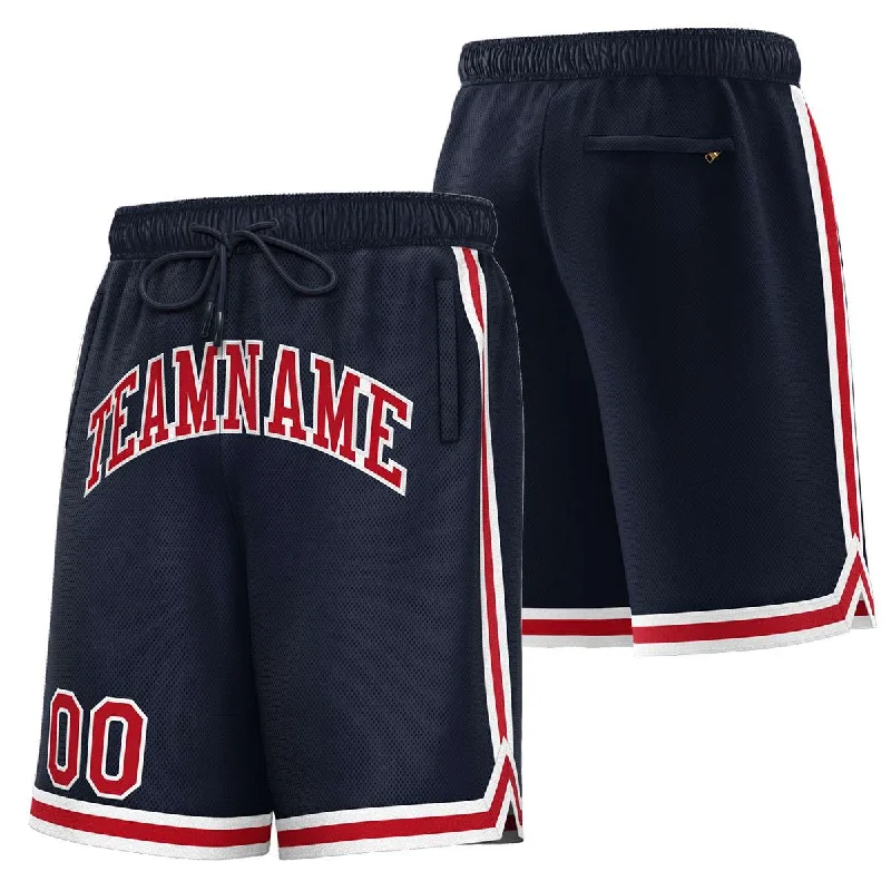 Custom Navy Maroon-White Sport Basketball Shorts