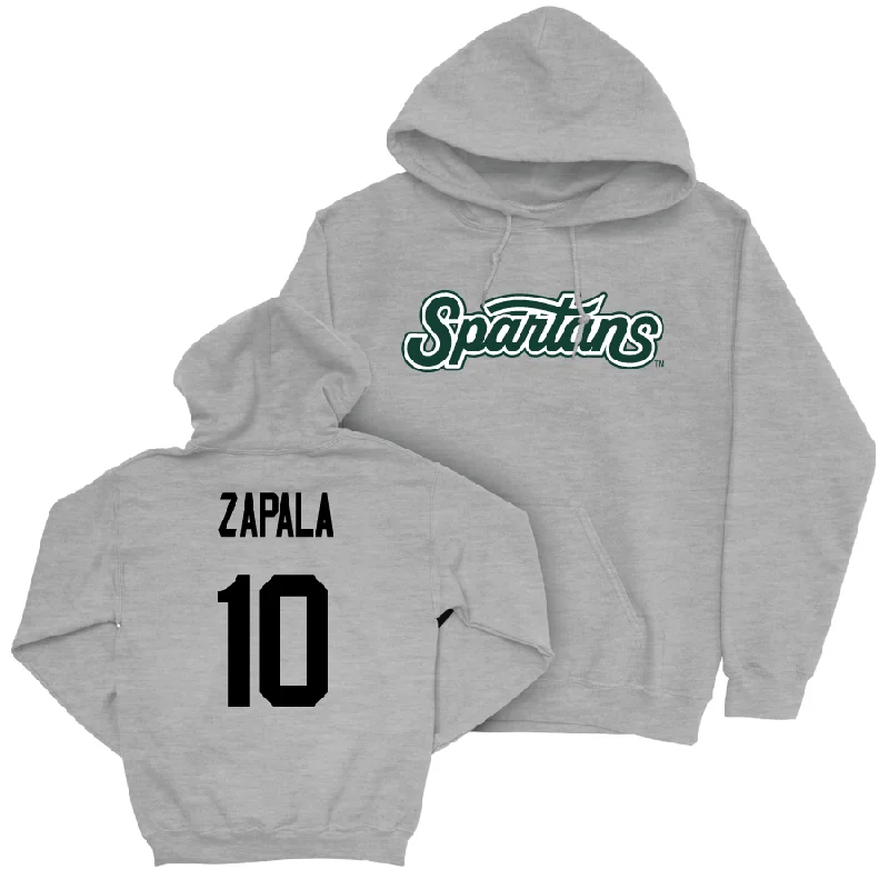 Sport Grey Men's Basketball Script Hoodie   - Szymon Zapala