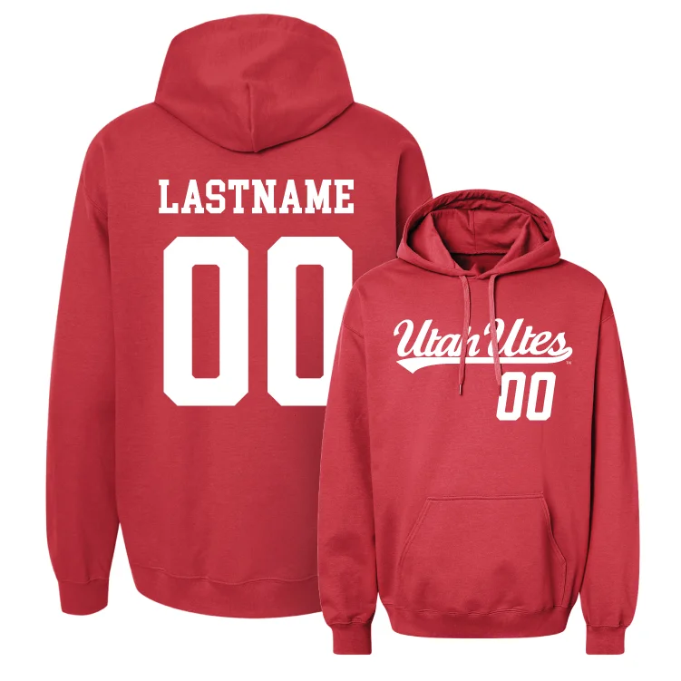 Red Men's Basketball Script Hoodie - Gabe Madsen