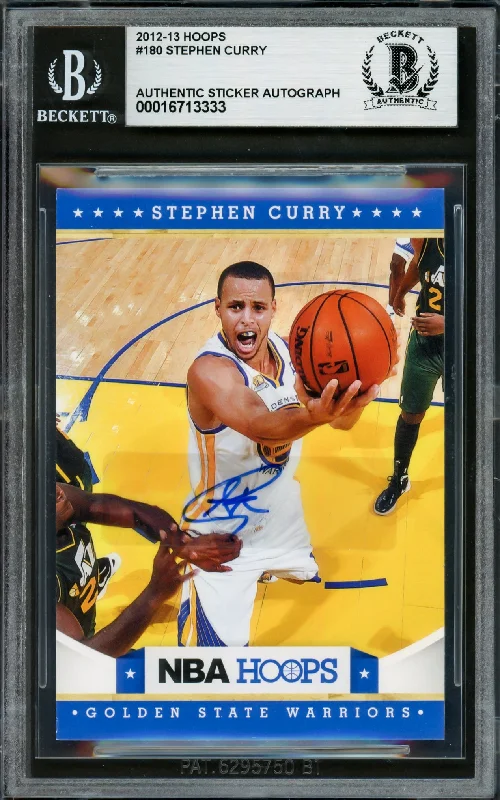 Stephen Curry Autographed 2012-13 Hoops Card #180 Golden State Warriors Beckett BAS #16713333