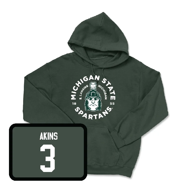 Green Men's Basketball East Lansing Hoodie - Jaden Akins