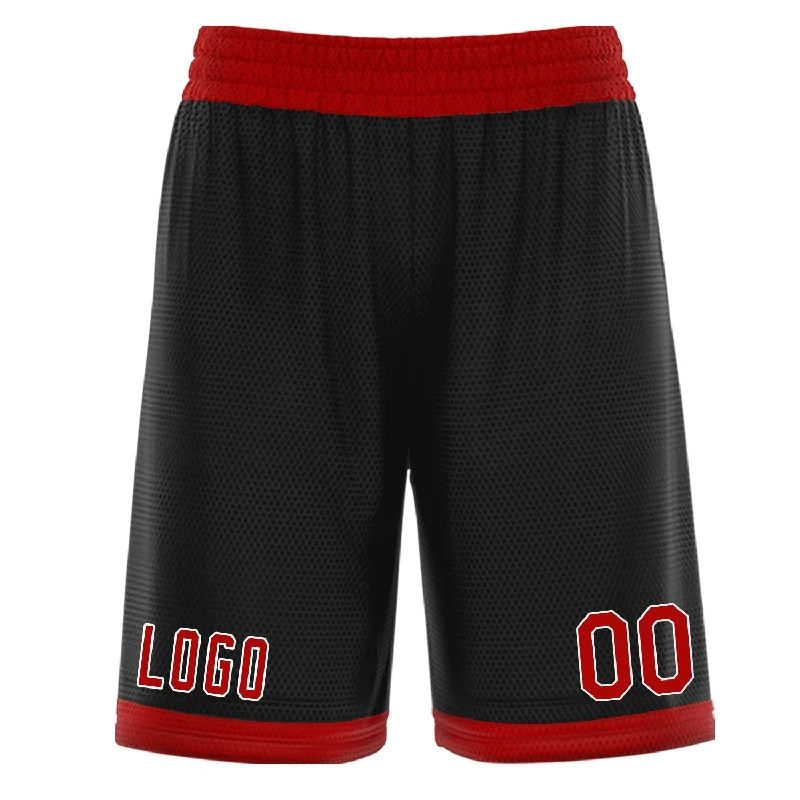 Custom Black Red Basketball Shorts