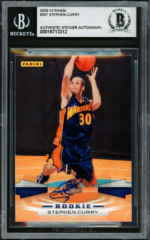 Stephen Curry Autographed 2009-10 Panini Rookie Card #357 Golden State Warriors Beckett BAS #16713312