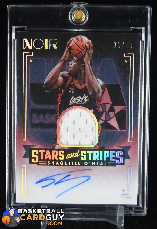 Shaquille O'Neal 2023-24 Panini Noir Stars and Stripes Gear Autographs #10 USA JERSEY #13/49