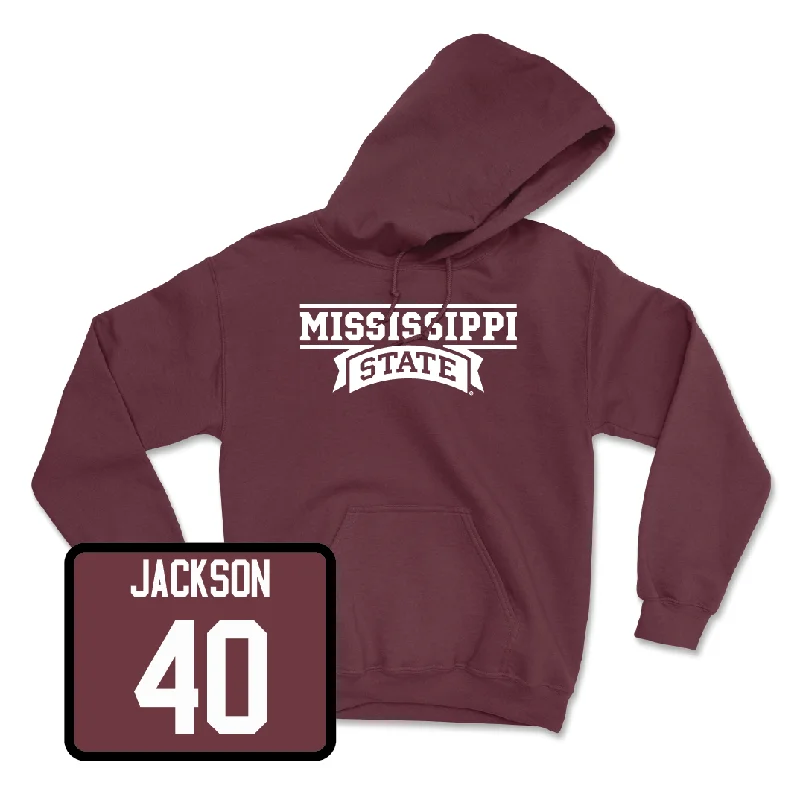 Maroon Men's Basketball Team Hoodie  - Trey Jackson