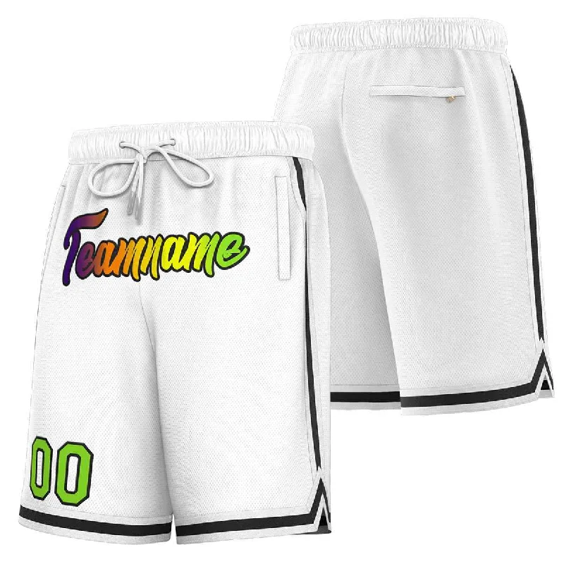 Custom White Black Sport Basketball Shorts