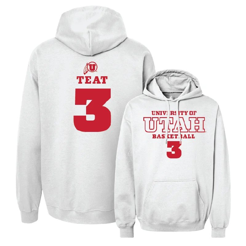 Men's Basketball White Classic Hoodie  - Jayden Teat