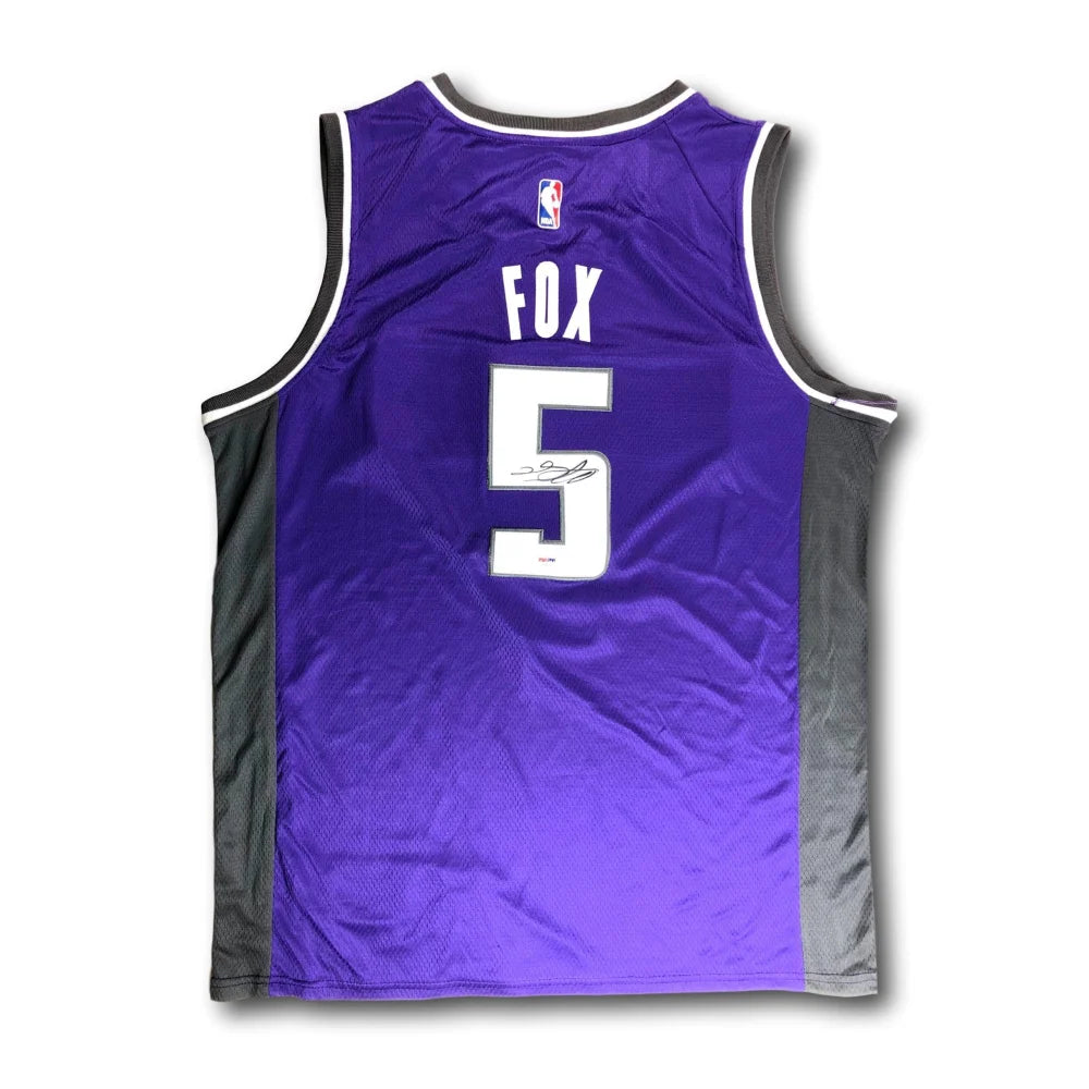 De'Aaron Fox Sacramento Kings Signed Basketball Jersey PSA/DNA COA Autograph