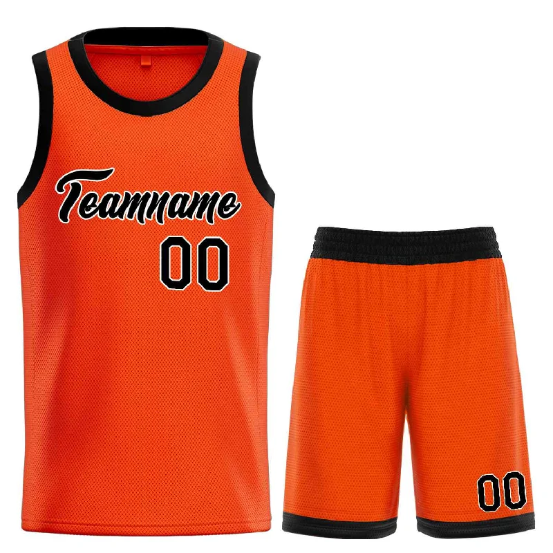 Custom Orange Black-White Heal Sports Uniform Classic Sets Basketball Jersey