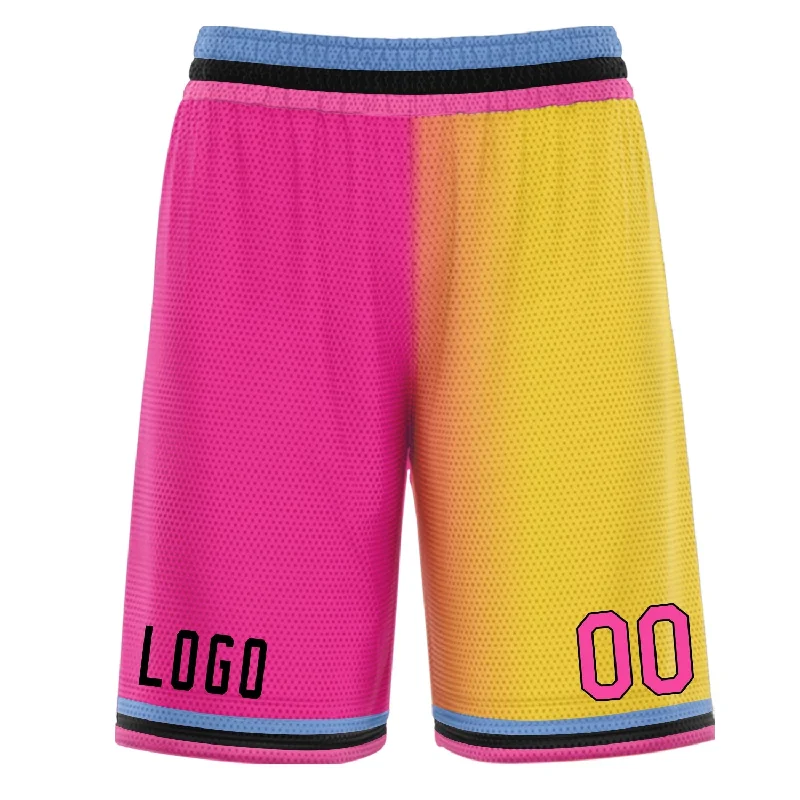 Custom Pink Yellow Gradient Fashion Basketball Shorts