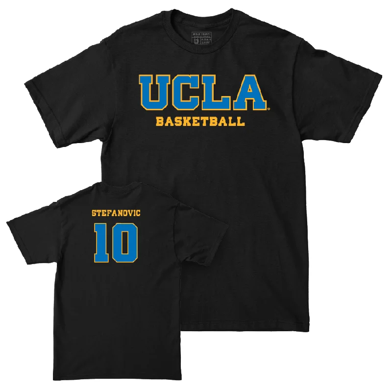 UCLA Men's Basketball Black Wordmark Tee  - Lazar Stefanovic