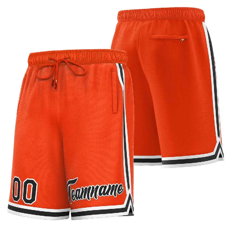 Custom Orange Black-White Sport Basketball Shorts