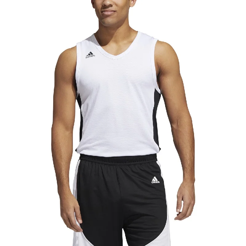 Adidas Men's N3XT Prime Game Basketball Sleveless Jersey - White/Black