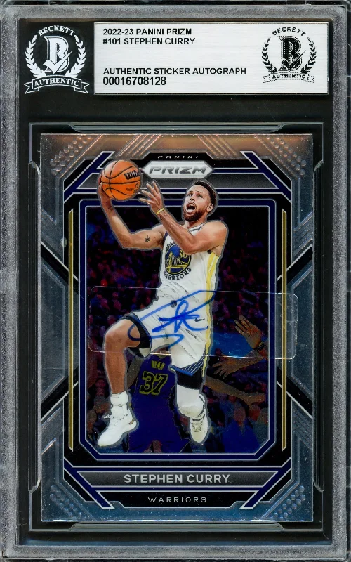 Stephen Curry Autographed 2022-23 Panini Prizm Card #101 Golden State Warriors Beckett BAS