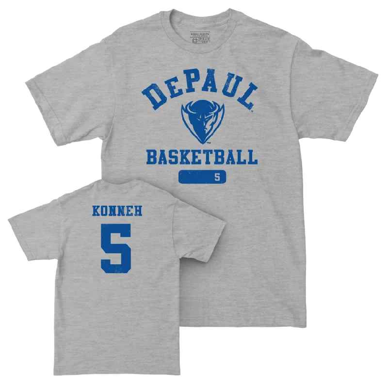 DePaul Men's Basketball Sport Grey Varsity Tee - Sekou Konneh | #5