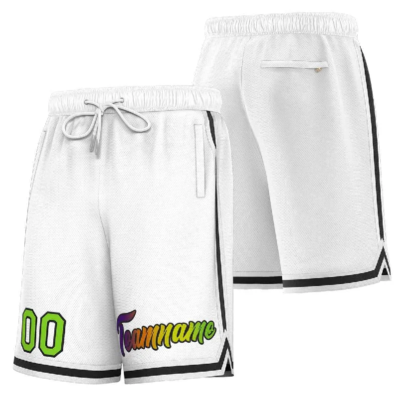 Custom White Black Sport Basketball Shorts